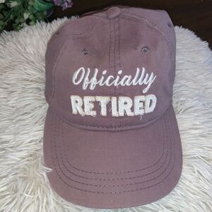 PAVILION DISTRESSED GRAY “OFFICIALLY RETIRED “ BASEBALL CAP